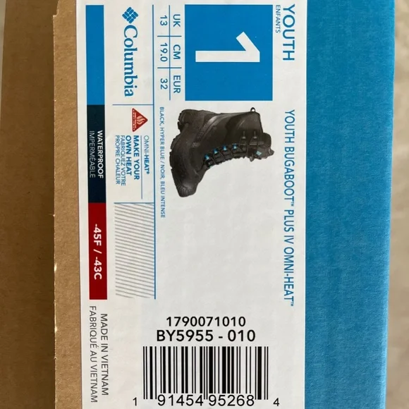 EUC Columbia Youth Kids Bugaboot Plus IV Omni-Heat Size 1 - Picture 3 of 8